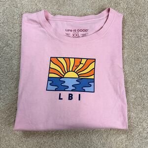 NWOT Life Is Good LBI Long Beach Island New Jersey Graphic LS Shirt Size XXL